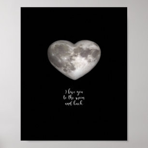 Poster Je t'aime jusqu'à la lune et retour Minimal Look P