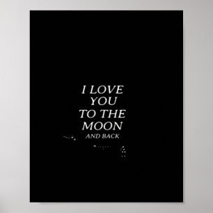 Poster Je t'aime jusqu'à la lune et retour Style élégant 