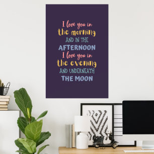 Poster Je t'aime le matin Skidamarink Coloré