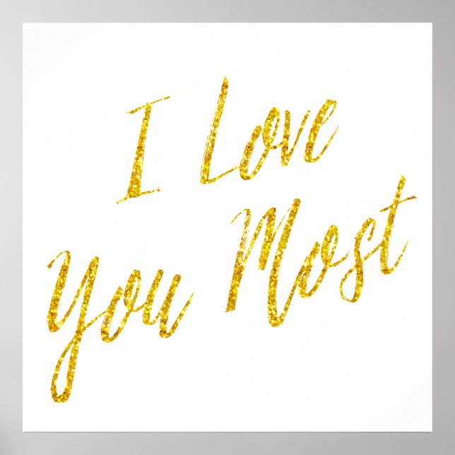 Poster Je t'aime le plus Citer Gold Faux Parties scintill (Devant)