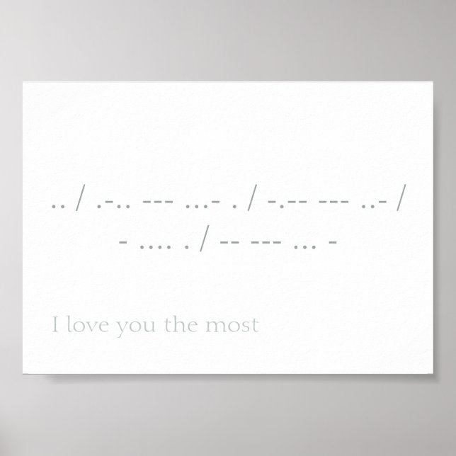 Poster Je t'aime le plus dans le code de morse (Devant)