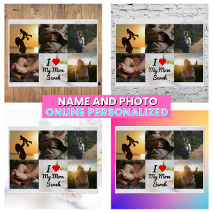 Poster Je t'aime ma maman Photo Collage Mère Moderne
