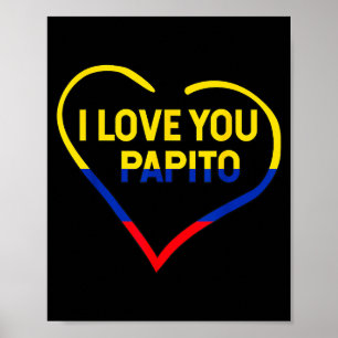 Poster Je t'aime Papito Drapeau Colombie Joyeuse Saint-Va