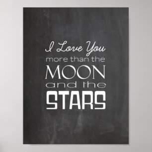 Poster Je t'aime plus que la lune et les étoiles