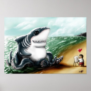 Poster Je t'aime, Sharktopus