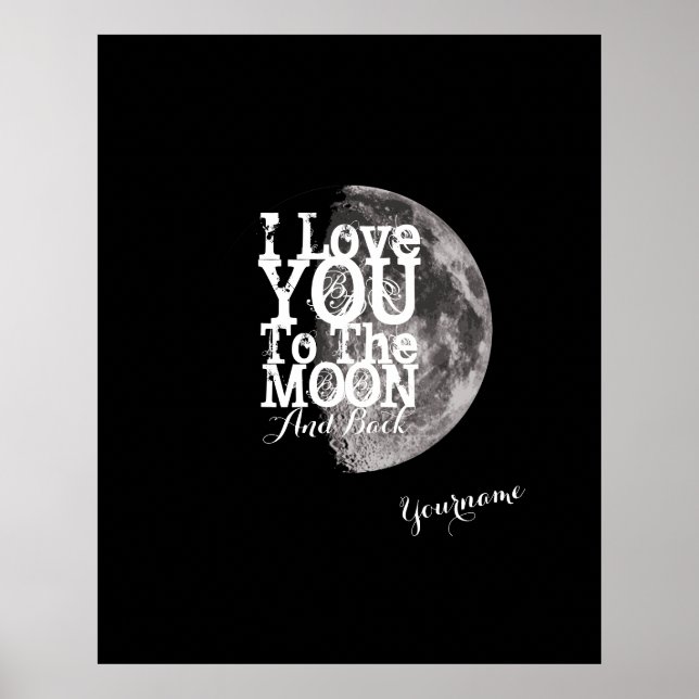 Poster Je T'Aime Sur La Lune Et De Retour (Devant)