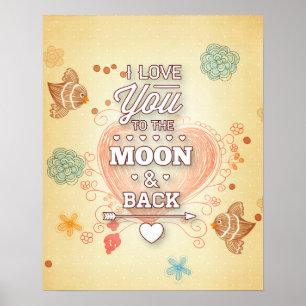 Poster Je T'Aime Sur La Lune Et De Retour