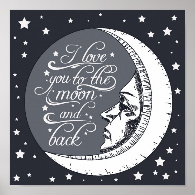 Poster Je T'Aime Sur La Lune Et De Retour (Devant)