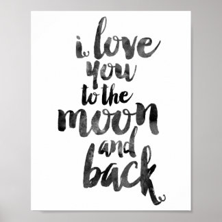 Poster Je T'Aime Sur La Lune Et De Retour