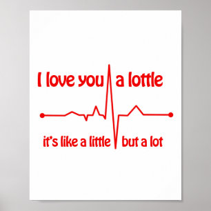 Poster Je t'aime un mème romantique mignon et chatoyant