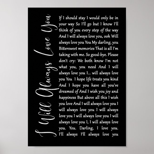 Poster Je T'Aimerai Toujours Chanson De Script Noir Lyriq (Devant)