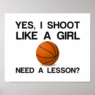 POSTER JE TIRE COMME UNE FILLE BASKETBALL
