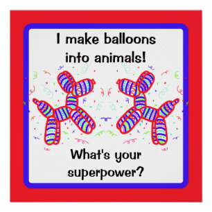 Poster Je transforme les ballons en animaux tordus