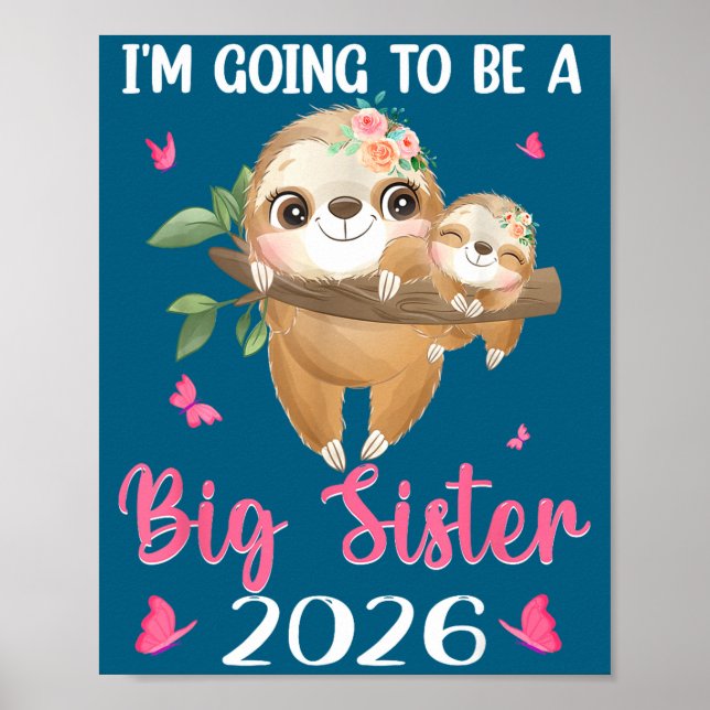 Poster Je vais être grande sœur Annonce de grossesse (Devant)