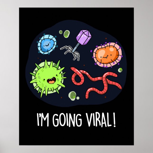 Poster Je vais Viral Funny Virus Pun Dark BG (Devant)
