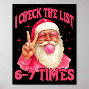 Poster Je vérifie la liste humour 67 mème 6-7 drôle six s