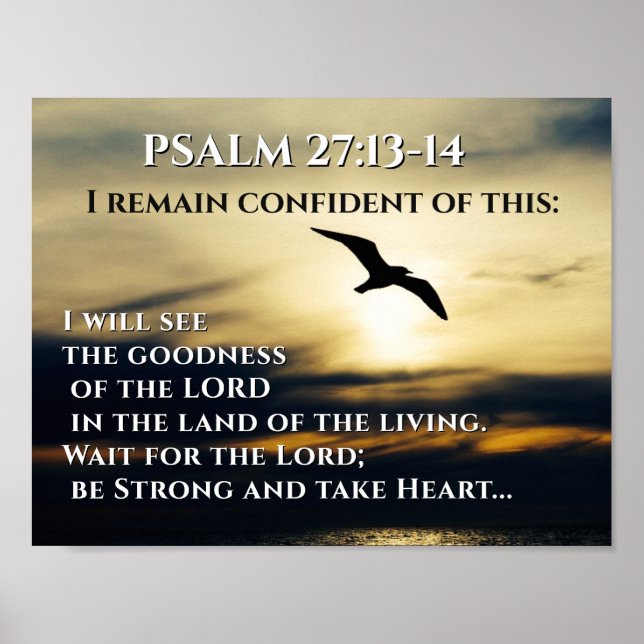 Poster Je verrai la bonté du Seigneur Psaume 27:13-14 (Devant)