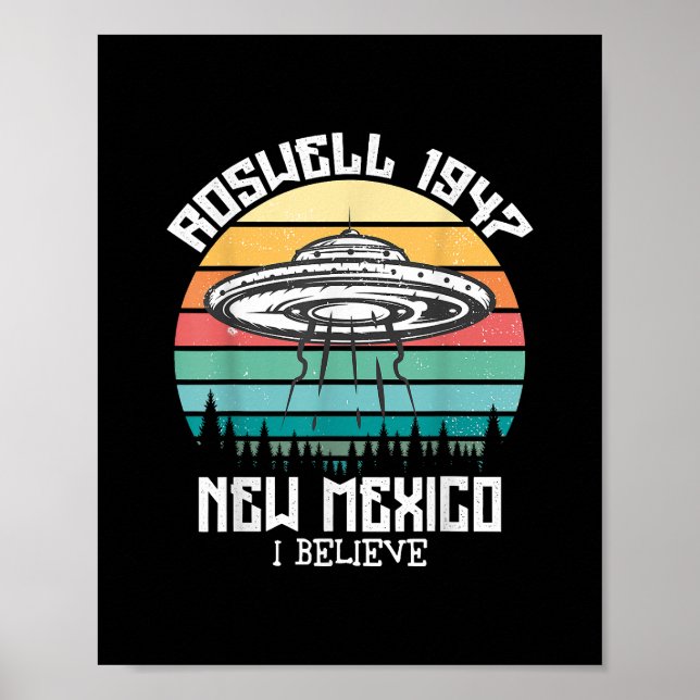 Poster Je Veux Croire Que J'Aliens UFO Area 51 Roswell No (Devant)