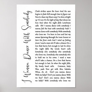 Poster Je veux danser avec quelqu'un la chanson blanche