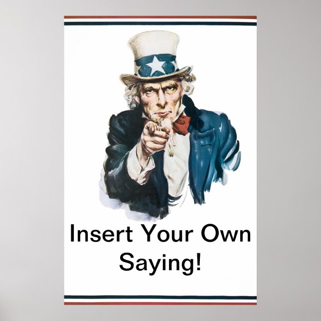 Poster Je veux que tu insères ta propre phrase ! Oncle Sa (Devant)