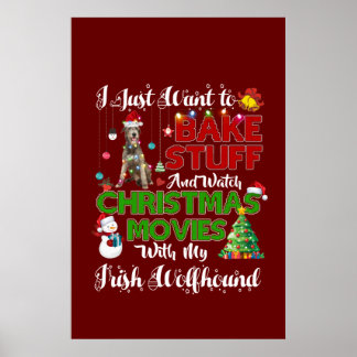 Poster Je veux regarder les films de Noël irish wolfhound
