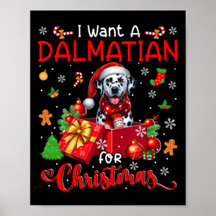 Poster Je Veux Un Dalmatien Pour Le Propriétaire De Noël 