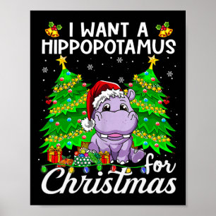 Poster Je Veux Un Hippopotame Pour Les Lumières De Noël P