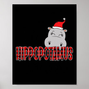 Poster Je Veux Un Hippopotame Pour Noël Joyeux Hippo