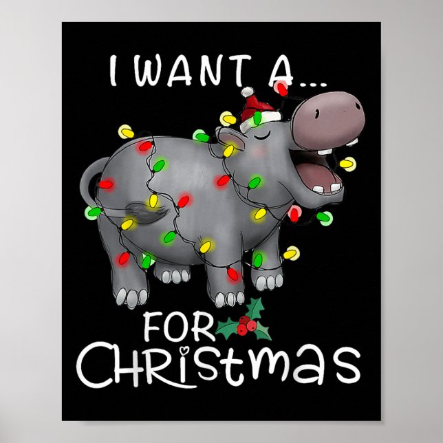 Poster Je Veux Un Hiptamus Pour Noël Joueur De Hip-Hop (Devant)