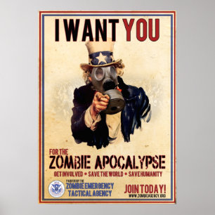 Poster Je veux vous - Zombie Apocalypse - SUPER VALEUR
