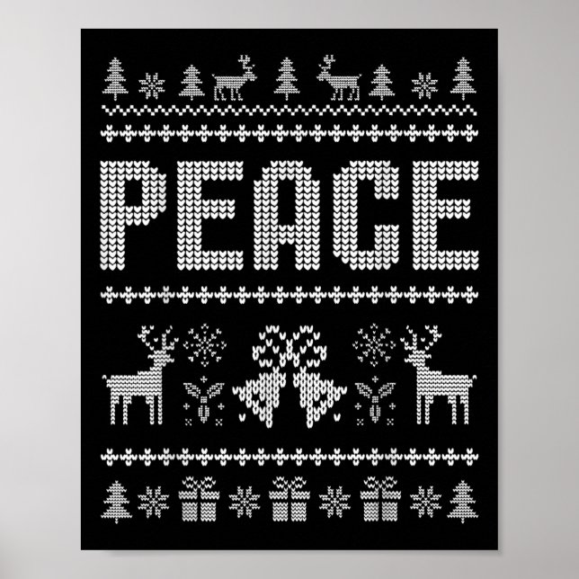 Poster Je Viens En Paix Noël Noël Noël Noël Noël Reindeer (Devant)