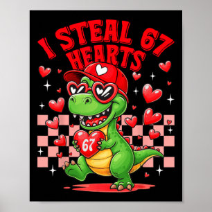 Poster Je vole 67 cœurs Saint-Valentin 67 Meme 6 7 T-re