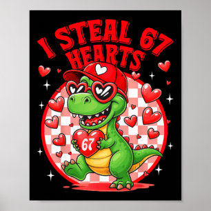 Poster Je vole 67 cœurs Saint-Valentin 67 Meme 6 7 T-re