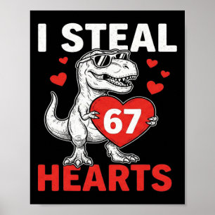 Poster Je vole des coeurs 67 Saint-Valentin 67 Meme 6 7 T