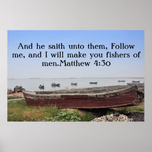 Poster Je vous ferai pêcheurs d'hommes.Matthieu 4:30