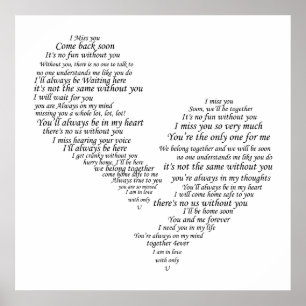 Poster Je Vous Manque - Coeur Séparé Cassé