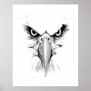 Poster Je vous regarde. Tatouage tête d'aigle