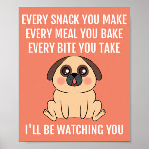 Poster Je vous regarderai mignon Carlin chien jeu