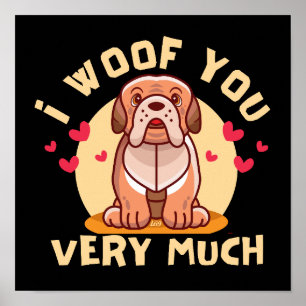 Poster JE VOUS REMERCIE BEAUCOUP de la Saint-Valentin drô