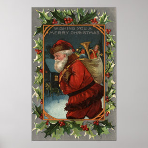 Poster Je vous souhaite un joyeux NoëlSanta Marching