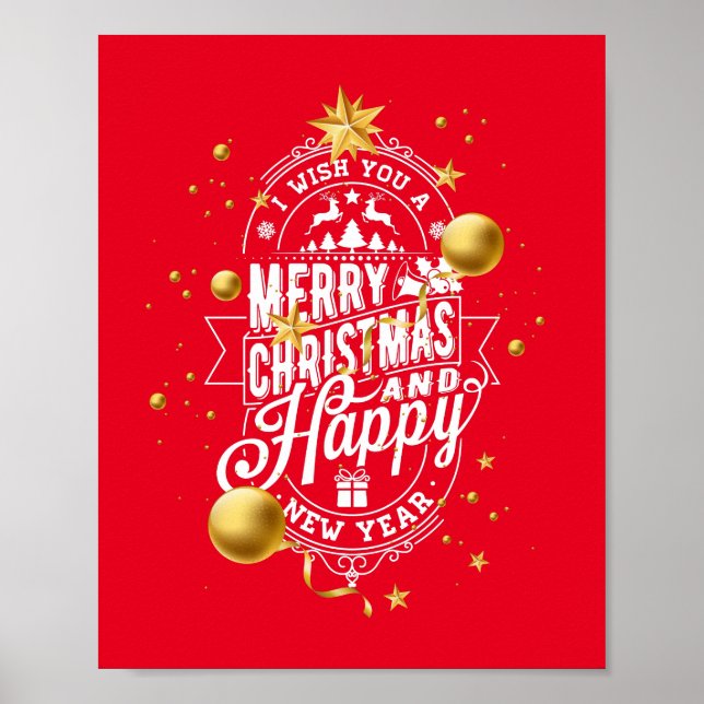 Poster Je vous souhaite un très joyeux Noël et une bonne  (Devant)