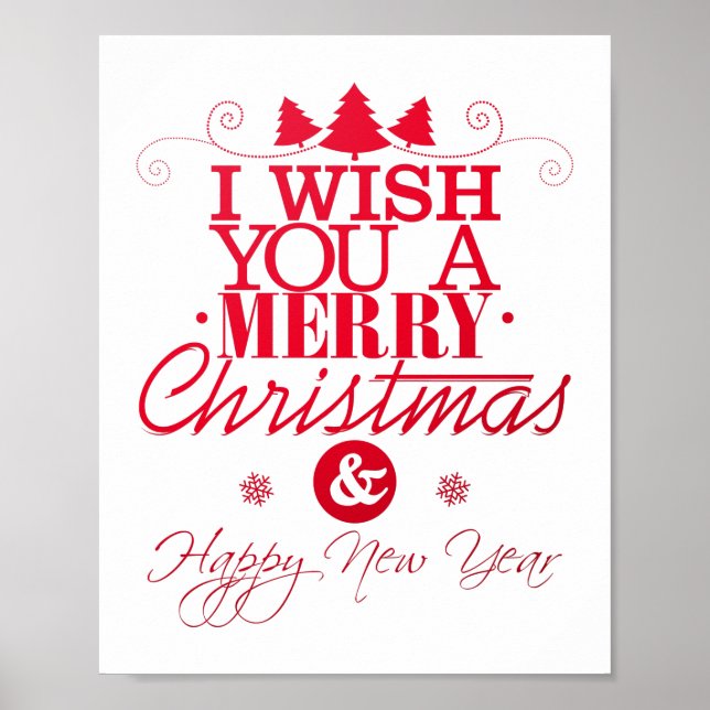 Poster Je vous souhaite un très joyeux Noël et une bonne  (Devant)
