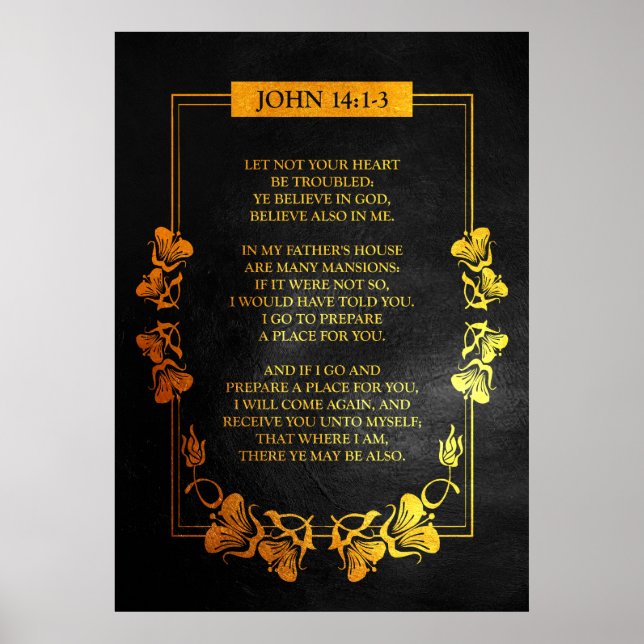 Poster Jean 14:1-3 Verse de la Bible (Devant)
