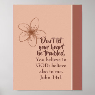 Poster Jean 14:1 Ne laissez pas votre coeur troublé