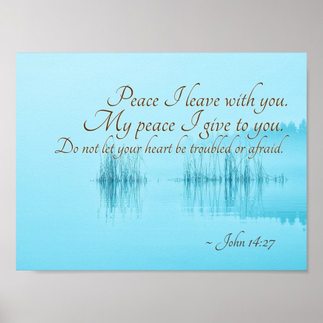 Poster Jean 14:27 Jésus dit : "Paix, je pars avec toi," (Devant)