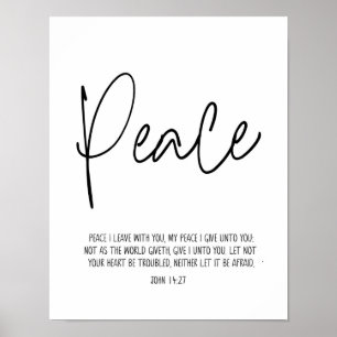 Poster Jean 14:27 Paix Je Pars Avec Toi, Écriture