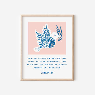 Poster Jean 14:27 Verset Biblique Art Chrétien