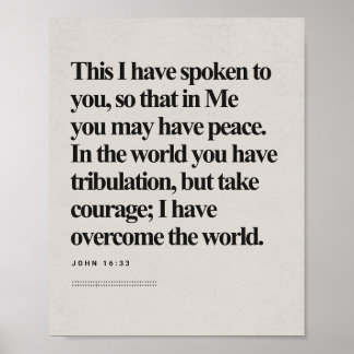 Poster Jean 16:33 - Jésus Paix et la Bible de la Victoire