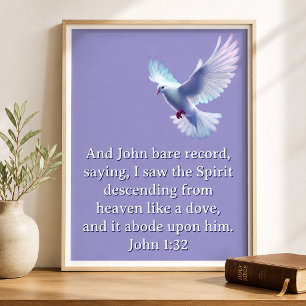 Poster Jean 1:32 Descending Dove Purple Christian