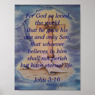 Poster Jean 3:16 avec la croix